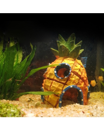 Декор гроты Большой дом спанчбоб ананас декор грот для аквариума 14*12*17см