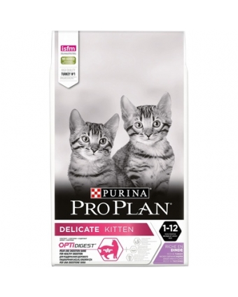 ProPlan Delicate Kitten корм д/котят 1,5+400 кг индейка