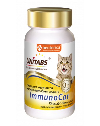 Экопром U303 Юнитабс ImmunoCat с Q10 Витамины д/кошек с Таурином 120таб