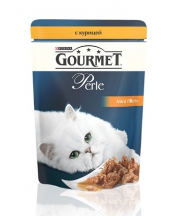 Консервы для кошек Gourmet (Гурмет) Perle мини-филе с курицей 85г