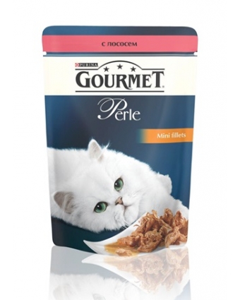 Консервы для кошек Gourmet (Гурмет) Perle мини-филе с лососем 85г