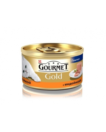 Консервы для кошек Gourmet (Гурмет) Gold паштет с индейкой 85г