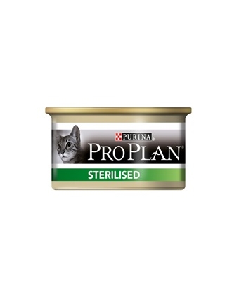 Консервы для стерилизованных кошек и кастрированных котов Pro Plan (Проплан) STERILISED с тунцом и лососем 85гр.
