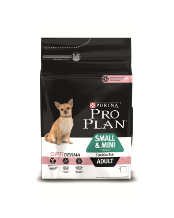 Сухой корм  Pro Plan (Проплан) для взрослых собак мелких и карликовых пород с чувствительной кожей с лососем и рисом, 3 кг