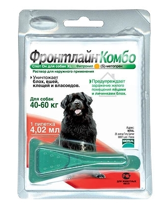 Инсектоакарицид Фронтлайн Комбо XL для собак от 40 до 60кг