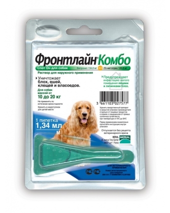 Инсектоакарицид Фронтлайн Комбо М для собак от 10 до 20кг