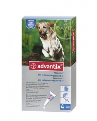 Инсектоакарицид Адвантикс 400С капли для собак свыше 25 кг 4 пипетки