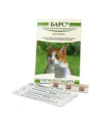 Эктопаразитарное средство Барс капли от блох для кошек (3 дозы)