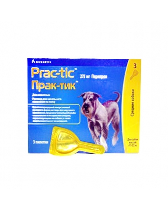 Инсектоакарицид Практик капли от блох и клещей для собак от 11 до 22 кг 3 пипетки