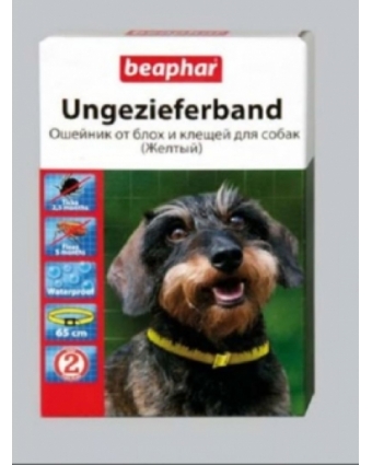 Инсектоакарицидный ошейник Биафар для собак от блох (желтый) 12613