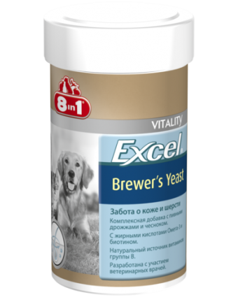 Витамины для собак и кошек 8in1 Brewers Yeast пивные дрожжи, 140шт. 109495