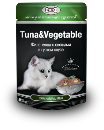 Консервы для кошек Gina (Джина) тунец и овощи 85г