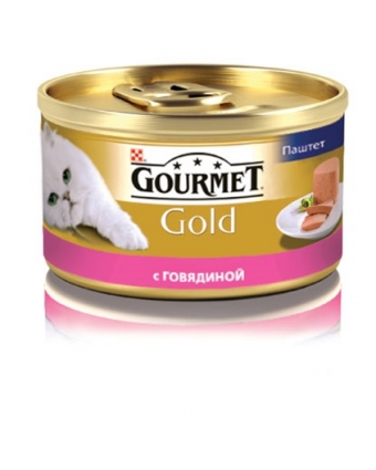 Консервы для кошек Gourmet (Гурмет) Gold паштет с говядиной 85г