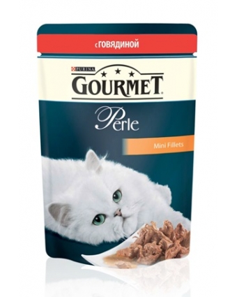 Консервы для кошек Gourmet (Гурмет) Perle мини-филе с говядиной 85г