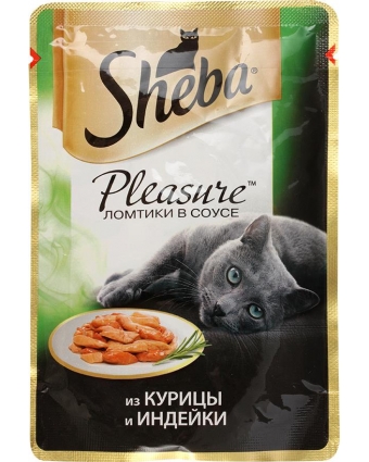 Пауч для кошек Sheba (Шеба) Pleasure с курицей и индейкой, 85 г