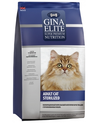 Элит Сухой корм для кастрированных котов и стерилизованных кошек Gina (Джина) Sterilized Cat 0,4кг