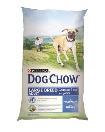 Сухой корм Dog Chow (Дог Чау) для крупных собак  с индейкой, 14 кг