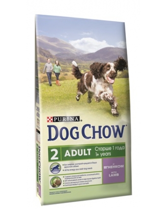 Сухой корм Dog Chow (Дог Чау) для взрослых собак  с ягненком, 2,5 кг