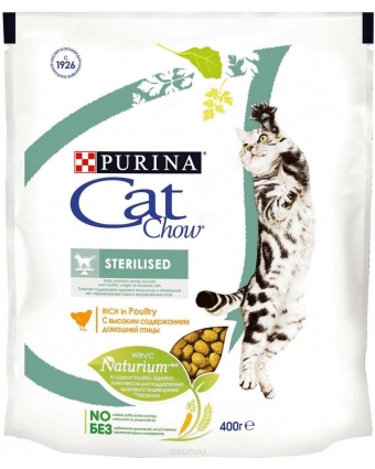 Сухой корм для кастрированных котов и стерилизованных кошек Cat Chow (Кэт Чау) Sterilized 400 г