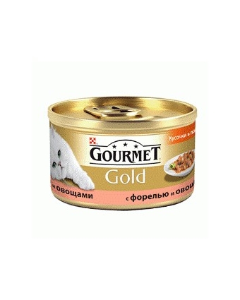 Консервы для кошек Gourmet (Гурмет) Gold кусочки в подливе с форелью и овощами 85г