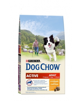 Сухой корм  Dog Chow (Дог Чау) для активных собак, 14 кг