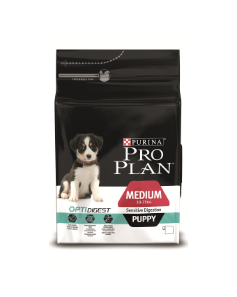 Сухой корм Purina PRO PLAN Medium Puppy  для щенков средних пород чувствительным пищеварением с ягненком и рисом, 3 кг