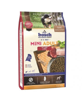 Сухой корм для собак Bosch (Бош) Эдалт Мини ягнёнок с рисом 3кг