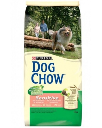 Сухой корм Dog Chow (Дог Чау) Sensitive для собак с чувствительным пищеварением лосось, рис, 800 г
