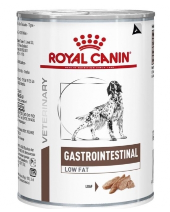 Диета для собак при нарушении пищеварения Royal Canin GASTRO INTESTINAL Лоу фэт канин консервы 0,41кг