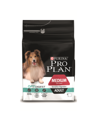 Корм сухой Purina PRO PLAN Medium Adult для взрослых собак средних пород с чувствительным пищеварением с ягненком и рисом, 1,5 кг