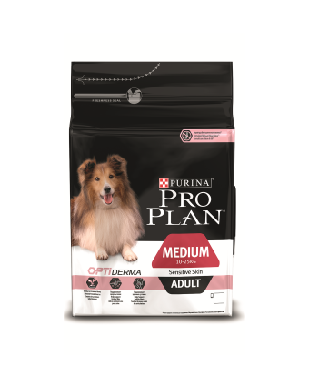 Сухой корм PRO PLAN Medium Adult Sensitive Skin для взрослых собак средних пород с чувствительной кожей,  с лососем и рисом, 1,5 кг