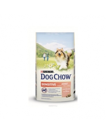 Сухой корм для собак с чувствительным пищеварением DOG CHOW (Дог Чау) Adult Sensitive лосось, рис 14кг