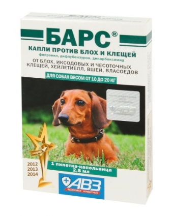 Барс капли д/собак 10-20 кг (1 пипетка)