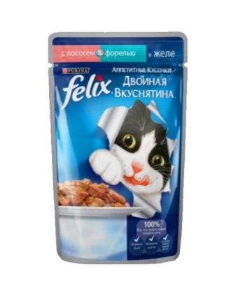 Консервы для кошек Феликс желе лосось/форель WC 85 г