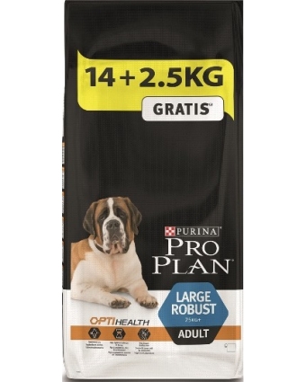 АКЦИЯ! Сухой корм ProPlan Adult Large Robust  для взрослых собак крупных пород от 25 кг Курица с Рисом, 14 кг+2,5 кг
