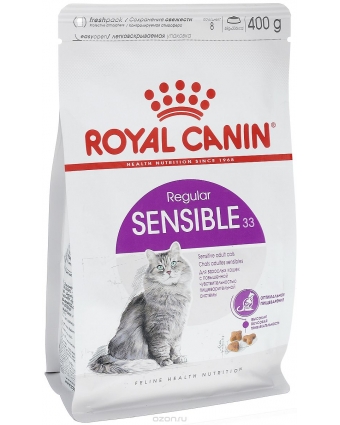 Сухой корм для кошек с чувствительным пищеварением Royal Canin (Роял Канин) SENSIBLE 33 400 гр+160гр акция