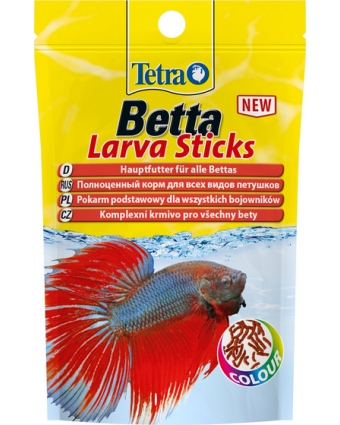 Tetra Betta LarvaSticks корм в форме мотыля для петушков 5 г