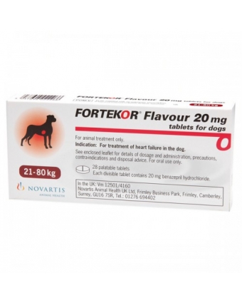 Фортекор 20 мг (для собак весом 21 — 80 кг), уп. 14 таб
