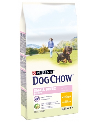 Сухой корм для щенков мелких пород Dog Chow Puppy Small с курицей 2,5 кг