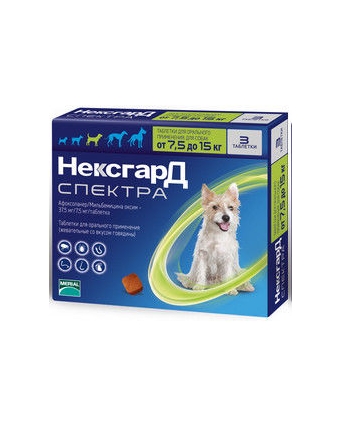 Таблетка НексгарД Спектра для собак 7,5-15 кг №3 в интернет-магазине  Лапушки — цена 3170 р.