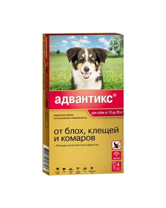 Bayer Advantix 250 Адвантикс 250C Капли для собак от 10 до 25 кг 1 пипетка