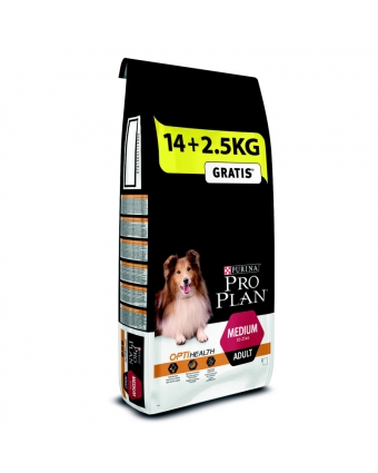 Сухой корм Pro Plan (Проплан) Medium Adult для взрослых собак  средних пород с курицей и рисом, 14кг+2,5кг