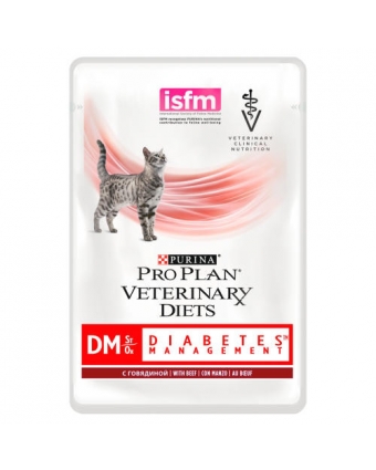 Консервированный корм для кошек при диабете Purina DM пауч, 85 г, говядина