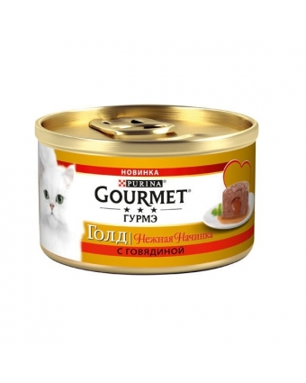 Консервы для кошек Gourmet (Гурмет) Gold нежная начинка с говядиной 85г