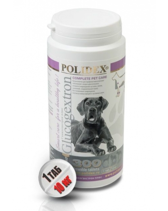Витамины для собак Polidex (Полидекс) глюкогекстрон плюс 300 таблеток (1 таб. на 10кг)