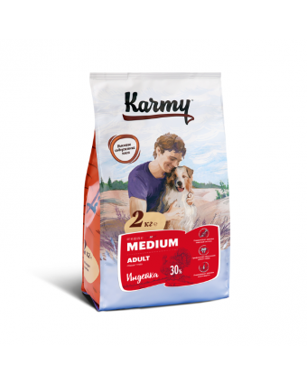 Сухой корм для собак средних пород Karmy MEDIUM ADULT Индейка 2кг