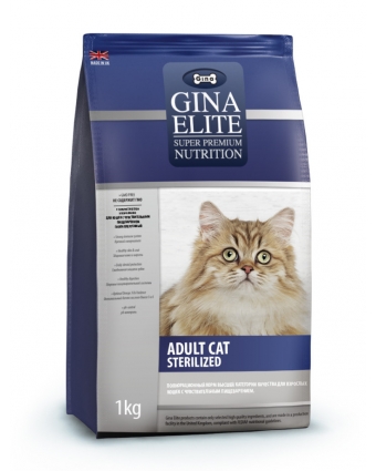 Элит Сухой корм для кастрированных котов и стерилизованных кошек Gina (Джина) Sterilised Cat  15кг