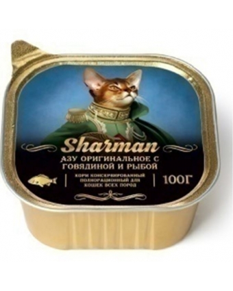 Sharman д/к Азу из говядины с рыбой оригинальное 100г