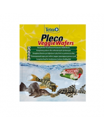 Tetra Pleco Veggie Wafers корм-пластинки с добавлением цуккини для донных рыб 15 г