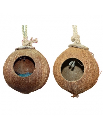 Bird Village домик кокос с креплением 10-12см
